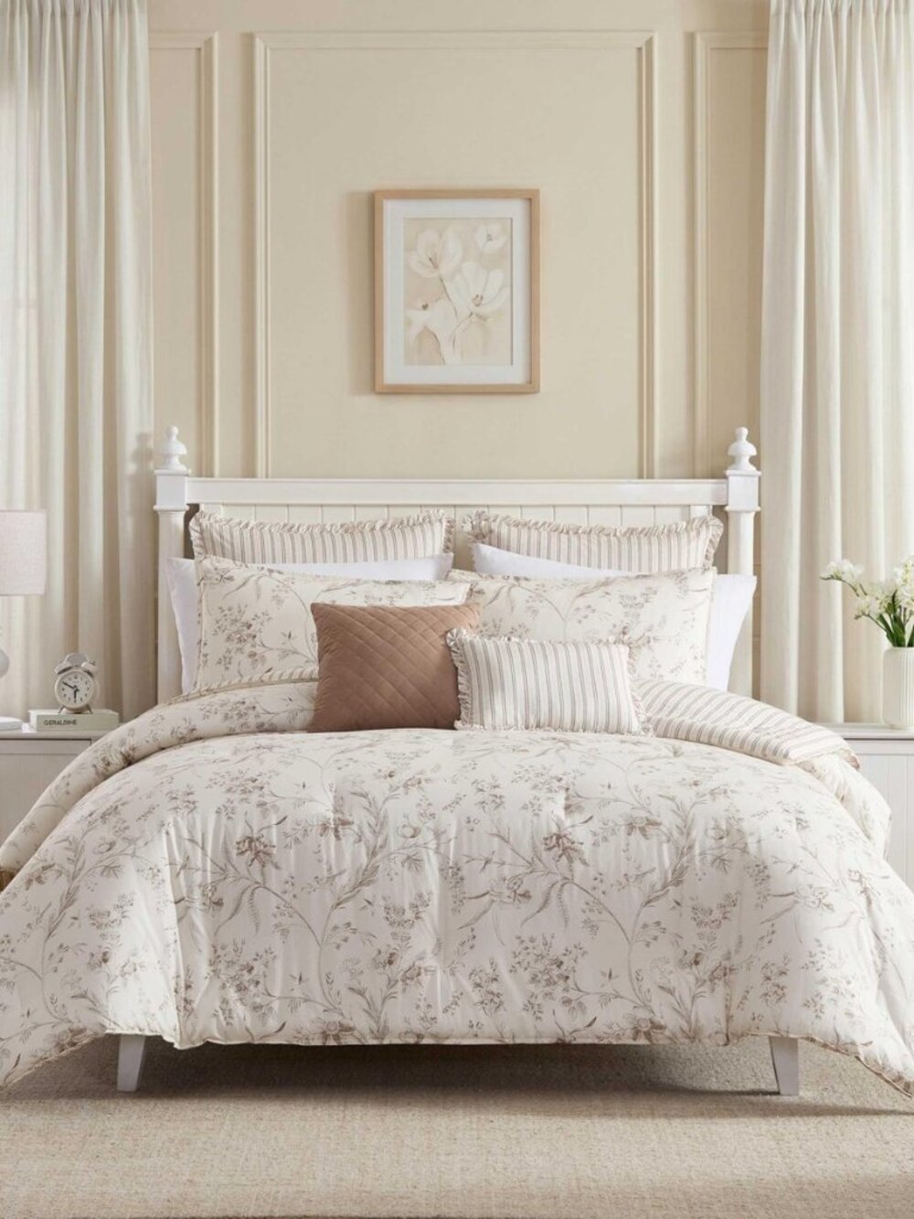 Reversible Cotton King Comforter Set with Sham & Pillows